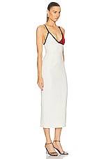 Gabriela Hearst Edina Dress in Ivory, Red, & Black, view 2, click to view large image.