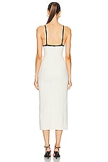 Gabriela Hearst Edina Dress in Ivory, Red, & Black, view 4, click to view large image.
