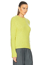 Gabriela Hearst Classic Sweater in Lime Adamite, view 2, click to view large image.