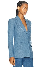 Gabriela Hearst Leiva Blazer in Light Blue Denim, view 2, click to view large image.