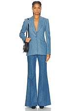 Gabriela Hearst Leiva Blazer in Light Blue Denim, view 4, click to view large image.