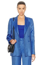 Gabriela Hearst Stephanie Blazer in Sapphire, view 2, click to view large image.