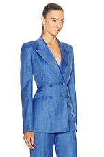 Gabriela Hearst Stephanie Blazer in Sapphire, view 3, click to view large image.