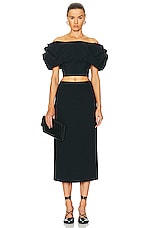 Gabriela Hearst Manuela Skirt in Black, view 4, click to view large image.