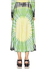 Gabriela Hearst Olive Skirt in Fluorescent Green Multi, view 3, click to view large image.