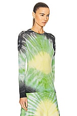 Gabriela Hearst Miller Top in Fluorescent Green Multi, view 2, click to view large image.