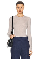 Gabriela Hearst Browning Knit Top in Oatmeal, view 1, click to view large image.