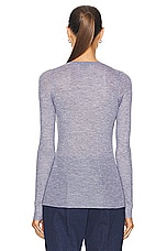Gabriela Hearst Julian Henley Top in Heather Grey, view 3, click to view large image.