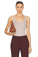 Gabriela Hearst Nevin Pointelle Tank Top in Oatmeal, view 1, click to view large image.