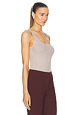 Gabriela Hearst Nevin Pointelle Tank Top in Oatmeal, view 2, click to view large image.