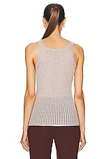 Gabriela Hearst Nevin Pointelle Tank Top in Oatmeal, view 3, click to view large image.