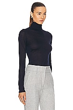 Gabriela Hearst Costa Turtleneck in Dark Navy, view 2, click to view large image.
