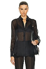 Gabriela Hearst Horus Shirt in Black, view 1, click to view large image.