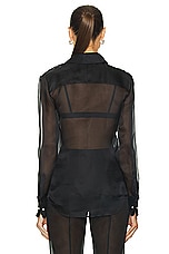 Gabriela Hearst Horus Shirt in Black, view 3, click to view large image.