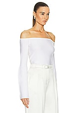 Gabriela Hearst Ximena Top in Ivory, view 2, click to view large image.
