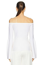 Gabriela Hearst Ximena Top in Ivory, view 3, click to view large image.