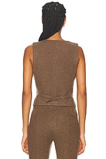 Gabriela Hearst Coleridge Vest in Chocolate Multi, view 3, click to view large image.