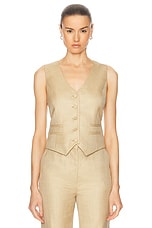 Gabriela Hearst Coleridge Vest in Hay, view 1, click to view large image.