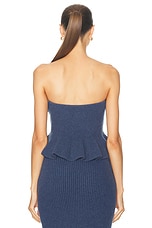 Gabriela Hearst Hoffman Peplum Top in Denim, view 3, click to view large image.