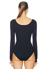 Gabriela Hearst Emily Bodysuit in Dark Navy, view 4, click to view large image.