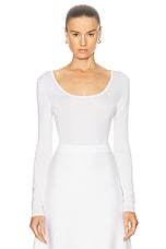 Gabriela Hearst Emily Bodysuit in Ivory, view 1, click to view large image.