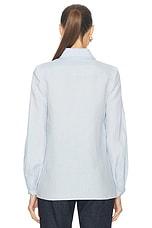 Gabriela Hearst Delmer Top in Light Blue, view 3, click to view large image.