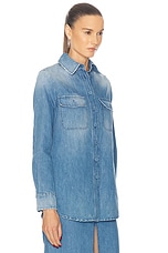 Gabriela Hearst John Austin Shirt in Light Blue Denim, view 2, click to view large image.