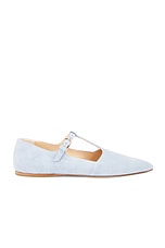 Gabriela Hearst Lola Ballerina Flat in Stone Blue, view 1, click to view large image.