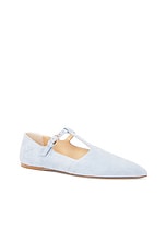 Gabriela Hearst Lola Ballerina Flat in Stone Blue, view 2, click to view large image.