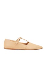Gabriela Hearst Lola Ballerina Flat in Dark Camel, view 1, click to view large image.