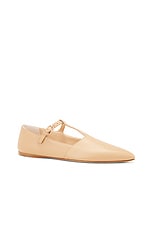 Gabriela Hearst Lola Ballerina Flat in Dark Camel, view 2, click to view large image.