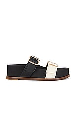 Gabriela Hearst Wren Sandal in Black & Ivory, view 1, click to view large image.