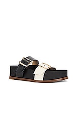 Gabriela Hearst Wren Sandal in Black & Ivory, view 2, click to view large image.