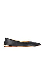 Gabriela Hearst Fleur Flat in Black, view 1, click to view large image.