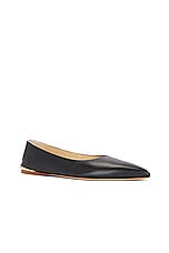 Gabriela Hearst Fleur Flat in Black, view 2, click to view large image.