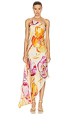 Cult Gaia Trysta Dress in Watercolor Floral, view 2, click to view large image.