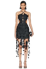Cult Gaia Leela Crochet Dress in Black, view 1, click to view large image.