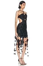 Cult Gaia Leela Crochet Dress in Black, view 2, click to view large image.