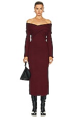 Cult Gaia Zennie Knit Dress in Burgundy Melange, view 1, click to view large image.