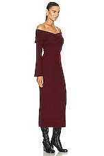 Cult Gaia Zennie Knit Dress in Burgundy Melange, view 2, click to view large image.