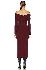 Cult Gaia Zennie Knit Dress in Burgundy Melange, view 3, click to view large image.