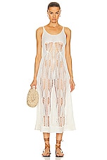 Cult Gaia Vickie Crochet Coverup Dress in Off White, view 1, click to view large image.