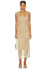 Cult Gaia Pemma Knit Crochet Coverup Dress in Gold, view 1, click to view large image.