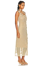 Cult Gaia Pemma Knit Crochet Coverup Dress in Gold, view 2, click to view large image.