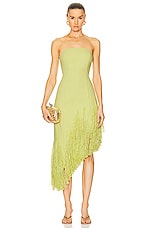 Cult Gaia Libby Mid Length Gown in Lemon Sorbet, view 1, click to view large image.