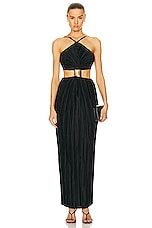Cult Gaia Mitra Sleeveless Gown in Black, view 1, click to view large image.