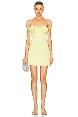 Cult Gaia Giana Short Sleeveless Dress in Lemon Sorbet, view 1, click to view large image.