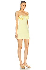 Cult Gaia Giana Short Sleeveless Dress in Lemon Sorbet, view 2, click to view large image.