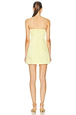 Cult Gaia Giana Short Sleeveless Dress in Lemon Sorbet, view 3, click to view large image.
