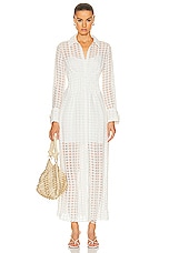 Cult Gaia Pernille Long Sleeve Dress in Off White, view 2, click to view large image.